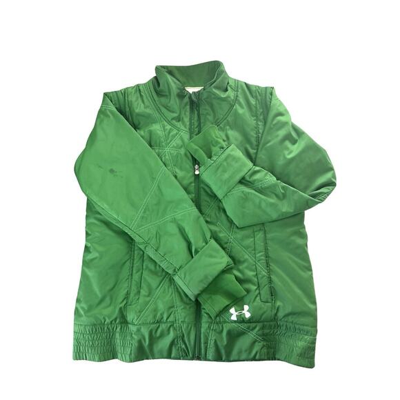 Under Armour Convertible 2-In-1 Quilted Jacket Vest Green Women's Sz XL FLAWS - Picture 1 of 14